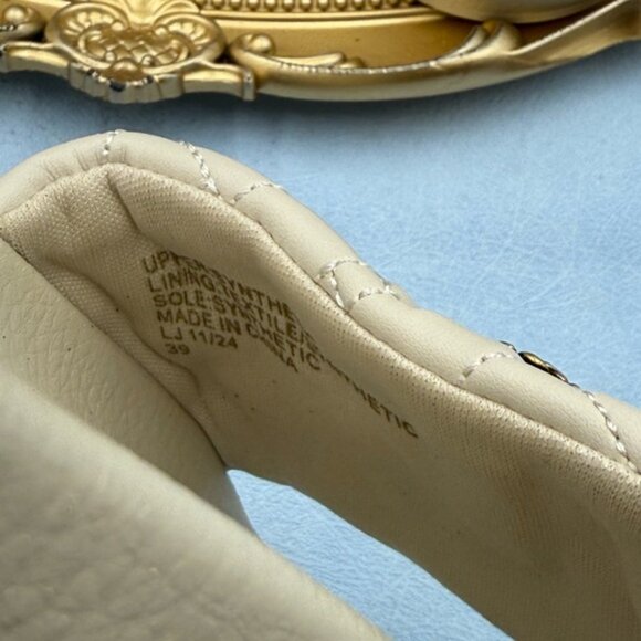 🆕 KURT GEIGER LONDON 🧿 NWOB Meena Eagle Quilted Slide, Bone - Sz 39 US 8.5 - Picture 9 of 11